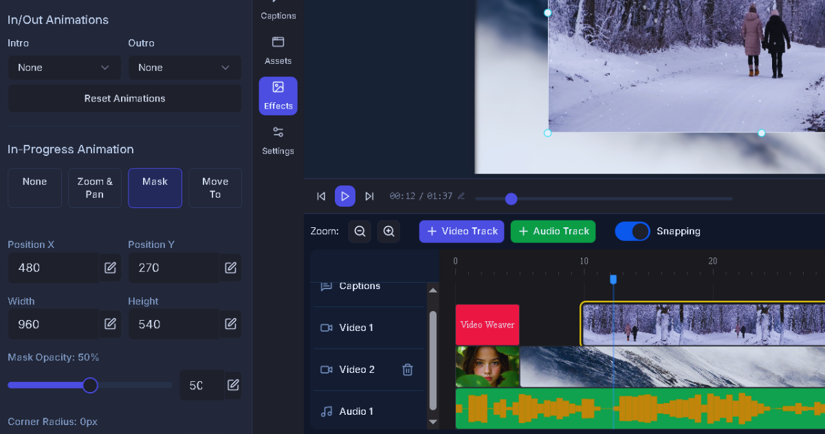 Video editor timeline interface